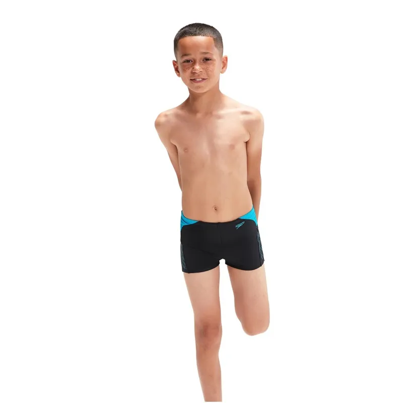 Speedo Boys Hyper Boom Splice Aquashort Black/Bolt-5